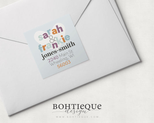 Sarah & Frankie Typography Address Labels